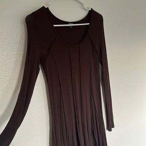 Dark brown long Sleeve flowy dress